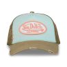 Casquette trucker avec filet effet usé et patch brodé Used