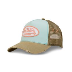 Casquette trucker avec filet effet usé et patch brodé Used
