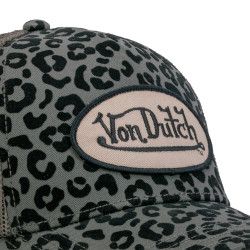 Casquette baseball Velvet avec print et broderie Leopard Kaki