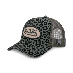 Casquette baseball Velvet avec print et broderie Leopard Kaki