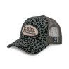 Casquette baseball Velvet avec print et broderie Leopard Kaki