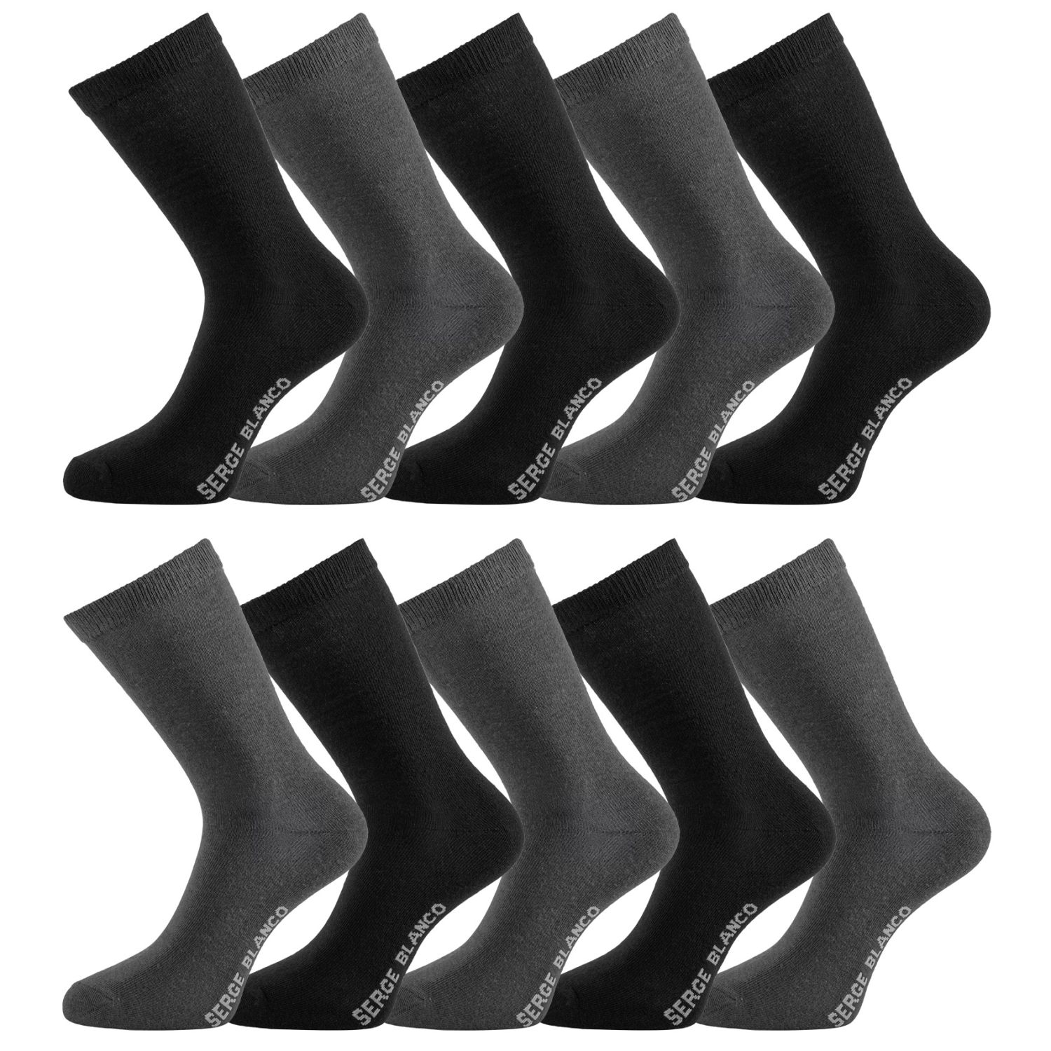 Lot de 10 paires de chaussettes de ville Serge Blanco