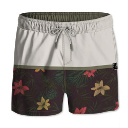 Short de bain court homme avec filet intérieur Palmiers