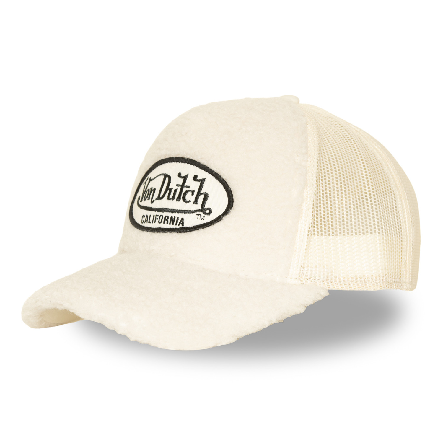 Casquette baseball avec filet adulte en sherpa Sherpa Cream