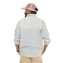 Chemise homme en denim effet vintage