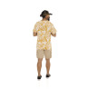 T-shirt jersey slub print devant all over feuillage