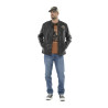 Veste Motard homme en simili poches poitrine et patchs Rider