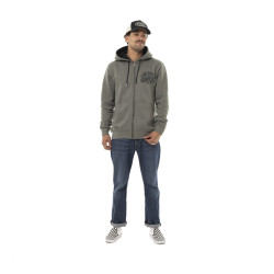Sweat zippé homme à capuche en molleton 320gr et print devant Free