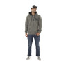 Sweat zippé homme à capuche en molleton 320gr et print devant Free