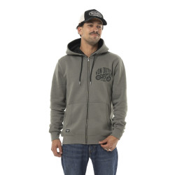 Sweat zippé homme à capuche en molleton 320gr et print devant Free