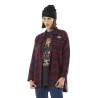 Sur-chemise femme à carreaux avec patchs Red