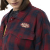 Sur-chemise femme à carreaux avec patchs Red