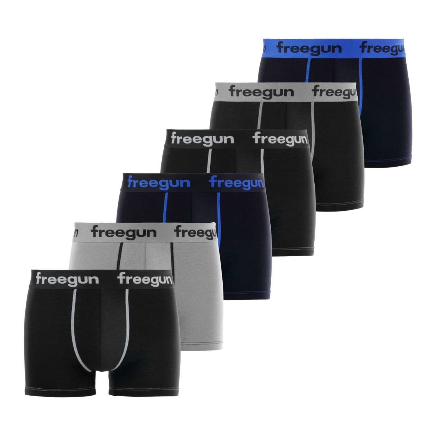 Lot de 6 boxers enfant en coton uni