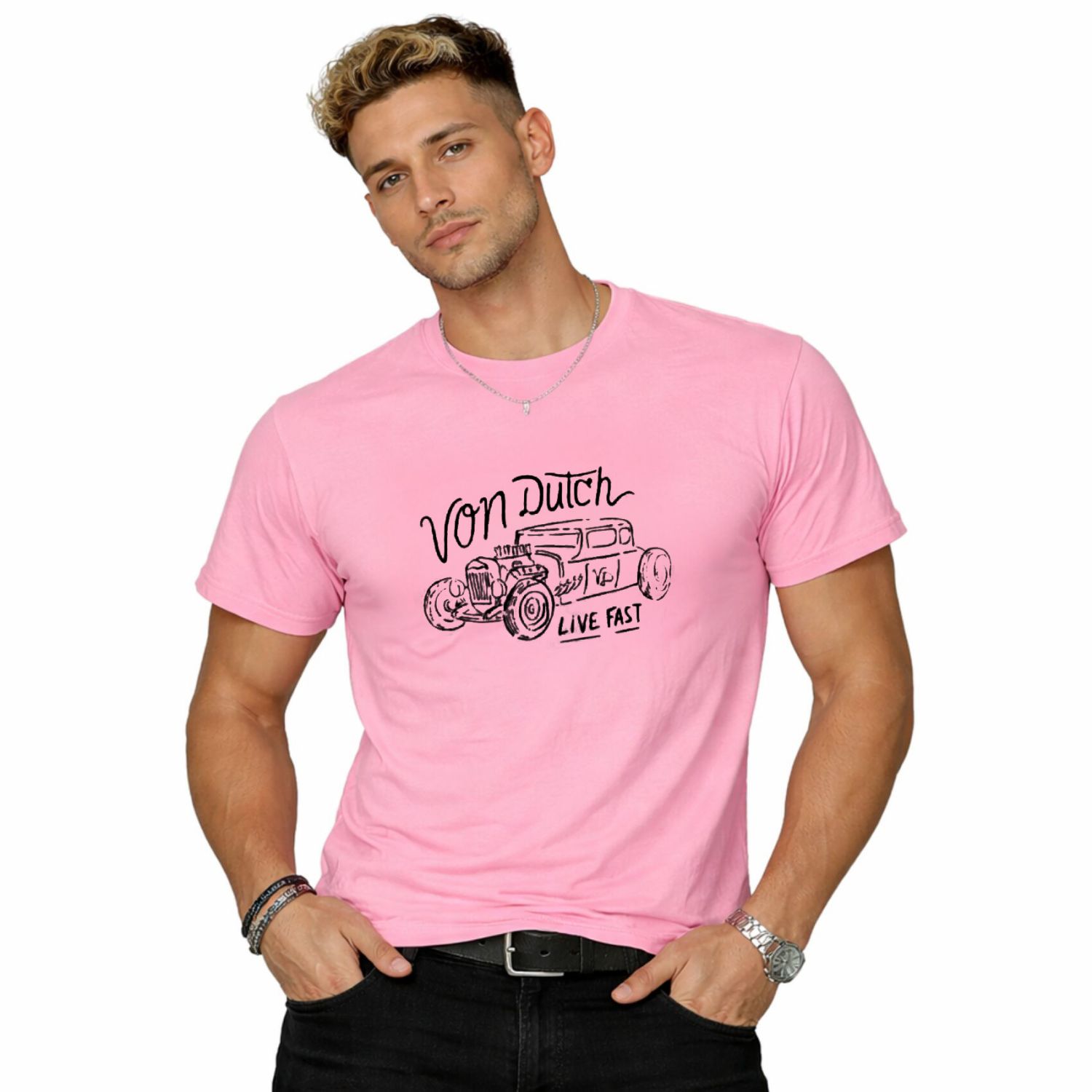T-shirt homme col rond en jersey 140grm imprimé devant Log6
