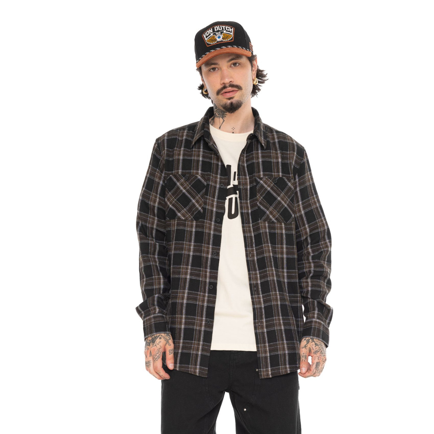 Chemise manche longues à carreaux avec poches Jack