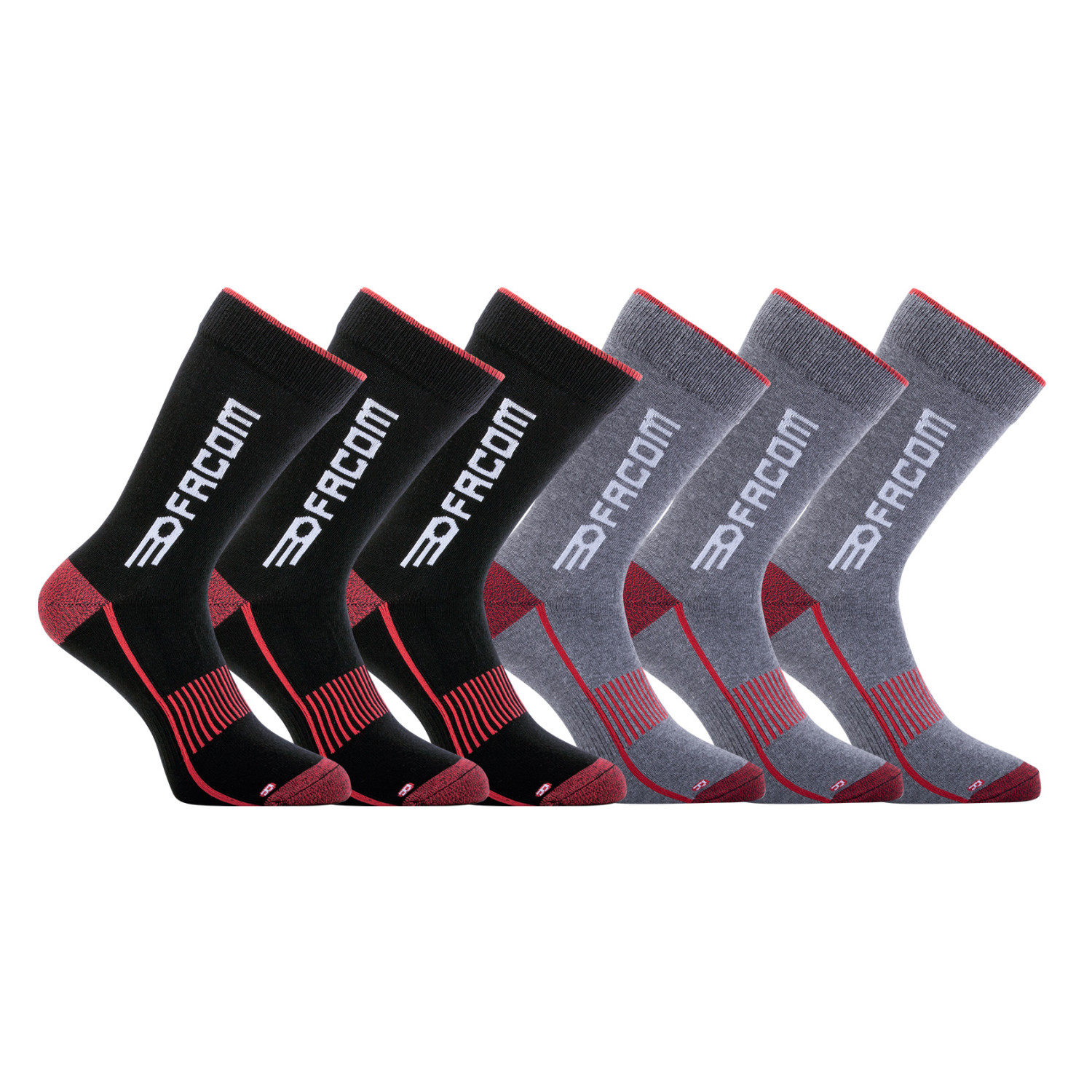 Lot de 6 paires de chaussettes hautes de travail Breath