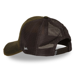 Casquette baseball usée avec filet en coton enduit et écusson Mac