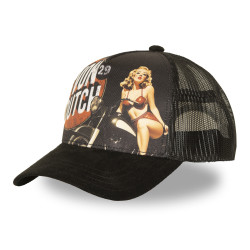 Casquette trucker avec filet et print sublimation Pinup Motor
