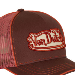 Casquette baseball avec filet et écusson brodé Corail