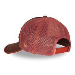 Casquette baseball avec filet et écusson brodé Corail