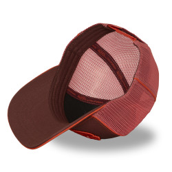 Casquette baseball avec filet et écusson brodé Corail