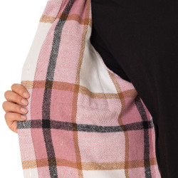 Chemise à carreaux manches longues femme avec poche patch tissé Liza