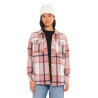 Chemise à carreaux manches longues femme avec poche patch tissé Liza