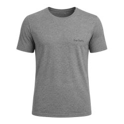 T-shirt homme en col rond avec broderie signature sur la poitrine
