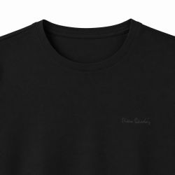 T-shirt homme en col rond avec broderie signature sur la poitrine