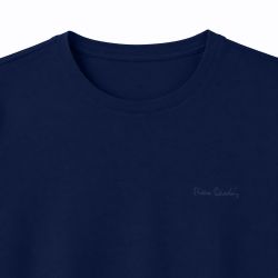 T-shirt homme en col rond avec broderie signature sur la poitrine