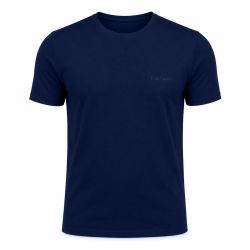 T-shirt homme en col rond avec broderie signature sur la poitrine