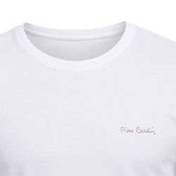 T-shirt homme en col rond avec broderie signature sur la poitrine