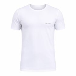 T-shirt homme en col rond avec broderie signature sur la poitrine