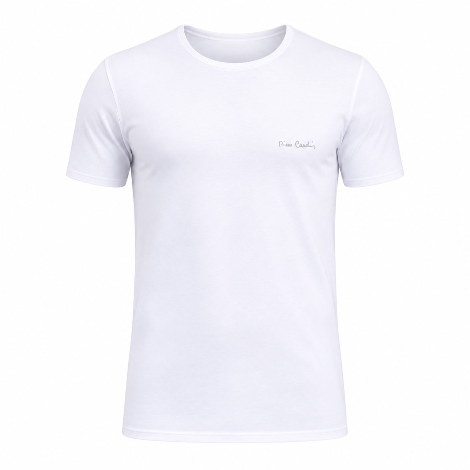 T-shirt homme en col rond avec broderie signature sur la poitrine