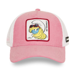 Casquette baseball effet velours avec filet et patch Soft Pink