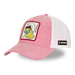 Casquette baseball effet velours avec filet et patch Soft Pink