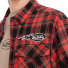 Chemise manche longues à carreaux poches avec print et écusson Juan