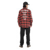 Chemise manche longues à carreaux poches avec print et écusson Juan