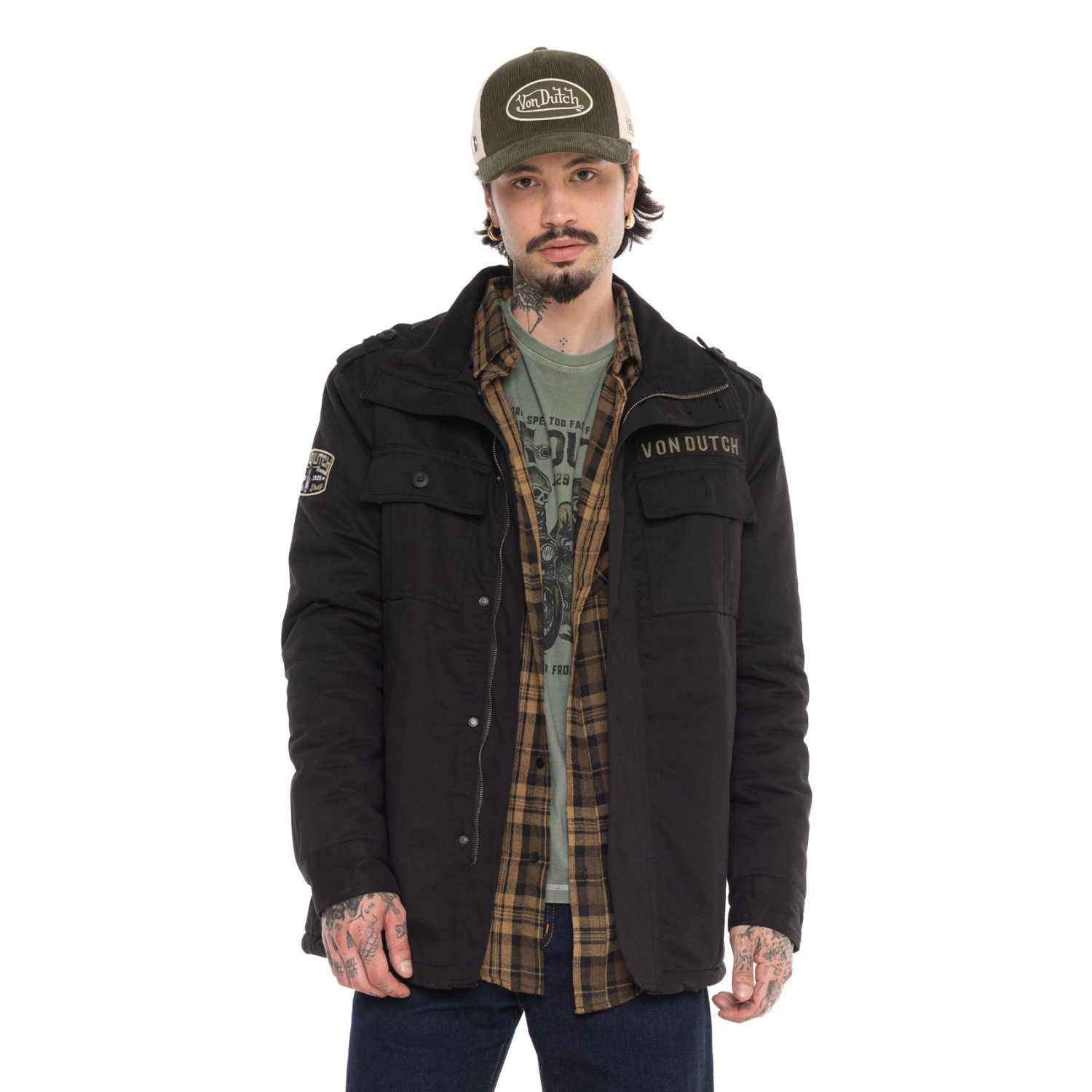 Veste militaire doublée homme avec écusson Aaron