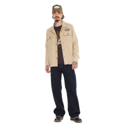 Surchemise homme militaire en flanelle avec poches et écusson Finn