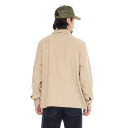 Surchemise homme militaire en flanelle avec poches et écusson Finn