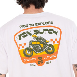 T-shirt homme regular col V en jersey 180GSM print devant et dos Nash