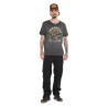 T-shirt homme regular col V en slub avec print devant Wolf