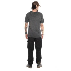 T-shirt homme regular col V en slub avec print devant Wolf