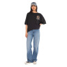 T-shirt femme col rond avec imprimé devant et dos Flower