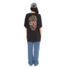 T-shirt femme col rond avec imprimé devant et dos Flower