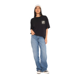 T-shirt femme col rond avec imprimé devant et dos pailletée Tiger