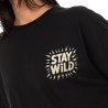 T-shirt femme col rond avec imprimé devant et dos pailletée Tiger