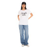 T-shirt femme col rond avec imprimé logo devant Retro
