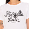 T-shirt femme col rond avec imprimé logo devant Retro